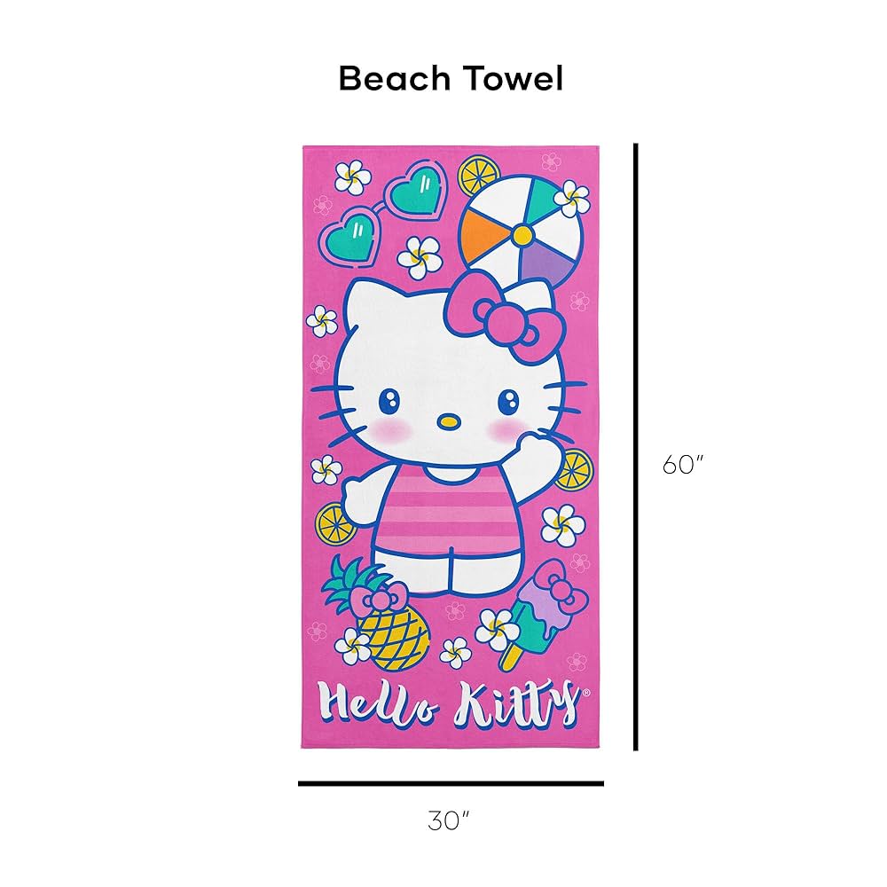 Hello Kitty ビーチタオル Amazon.com: Northwest Hello Kitty Microfiber Beach Towel, 30